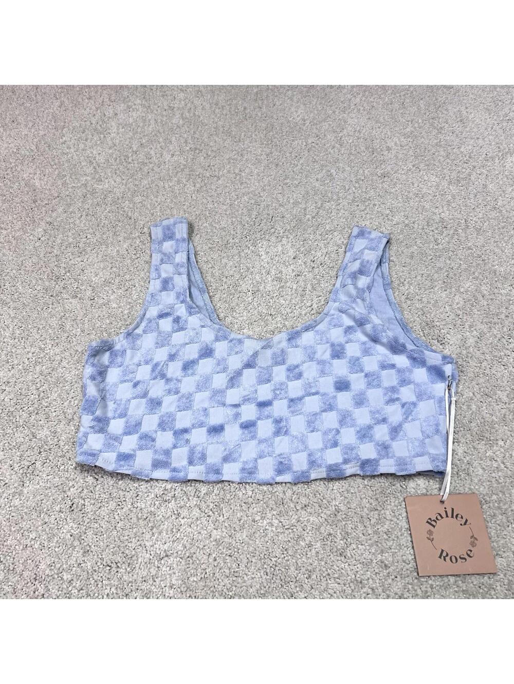 Bailey Rose Top Blue Sleeveless Cropped Women’s Size Medium NWT